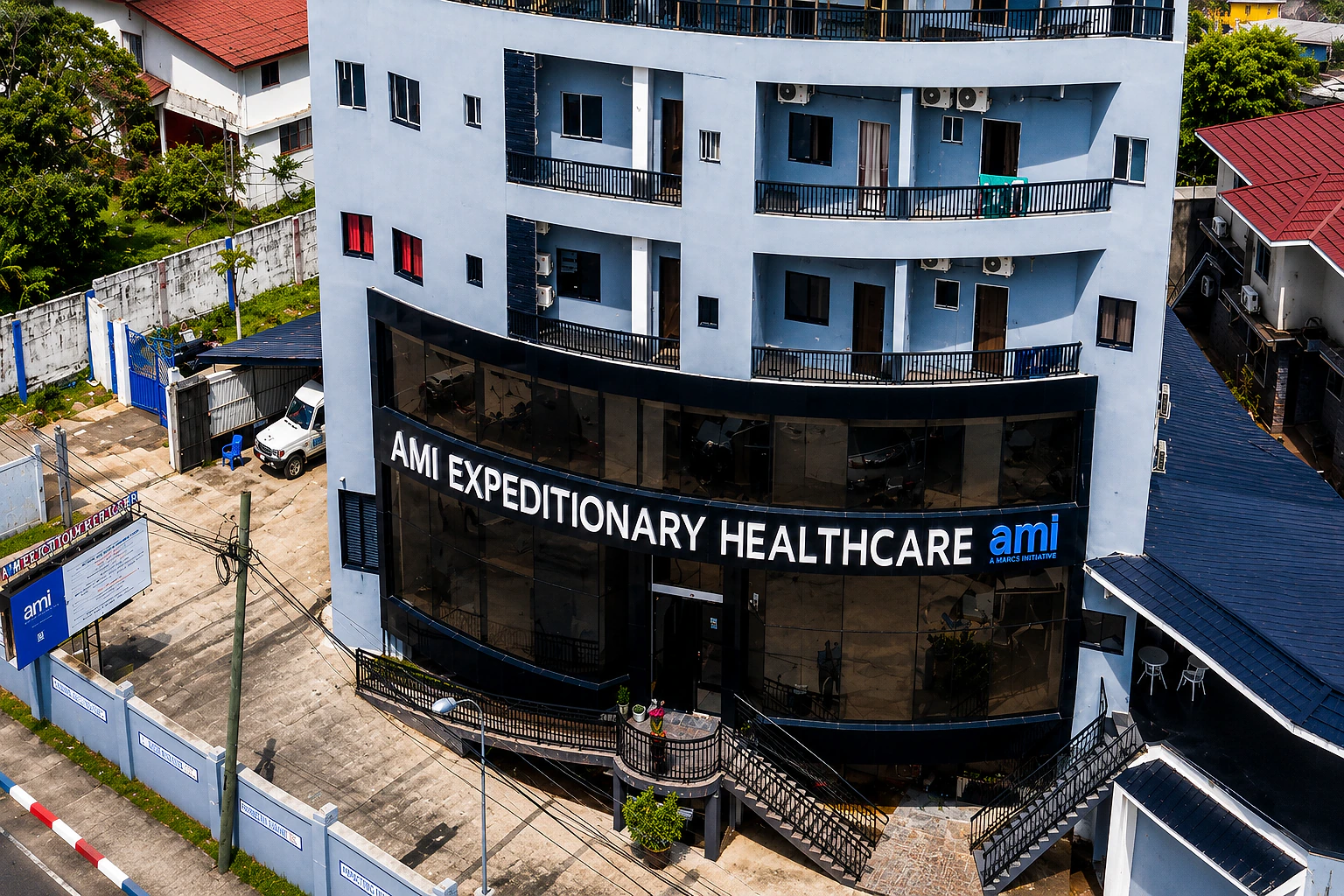 Entrance to a health clinic in Monrovia