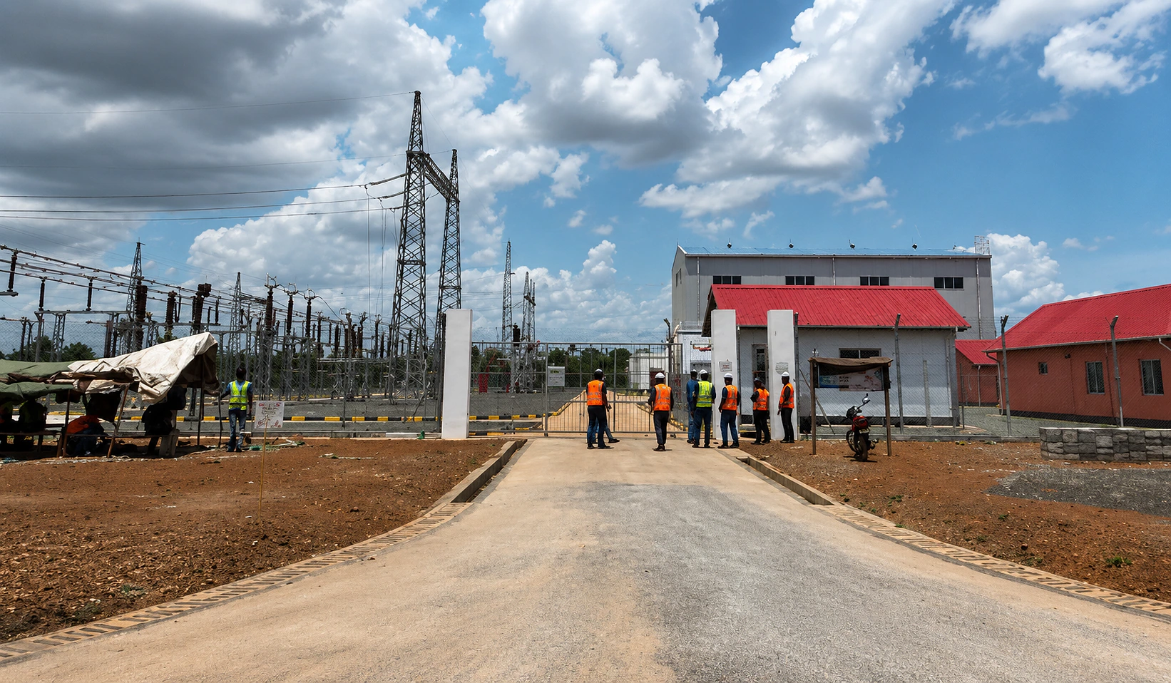 Road construction site on a Monrovia highway